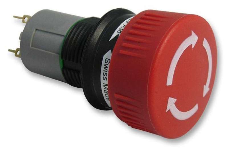 Eao (51-253.026) Emergency Stop Switch, 1NO / 1NC, Off-On, Solder