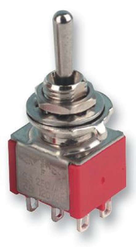 Multicomp Pro (1MD3T1B5M1QE) Toggle Switch, On-Off-On, DPDT