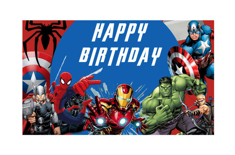 Avengers Birthday Banner for Kids Party