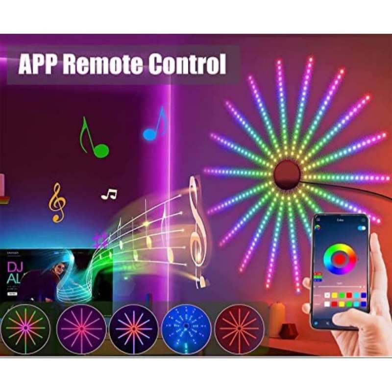 LED RGB Fireworks Strip Light with Remote