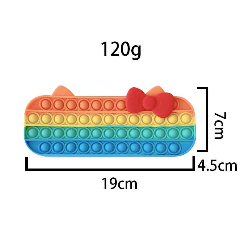 Pencil Case With Zipper Push Pop Bubble Fidget Toy - Black
