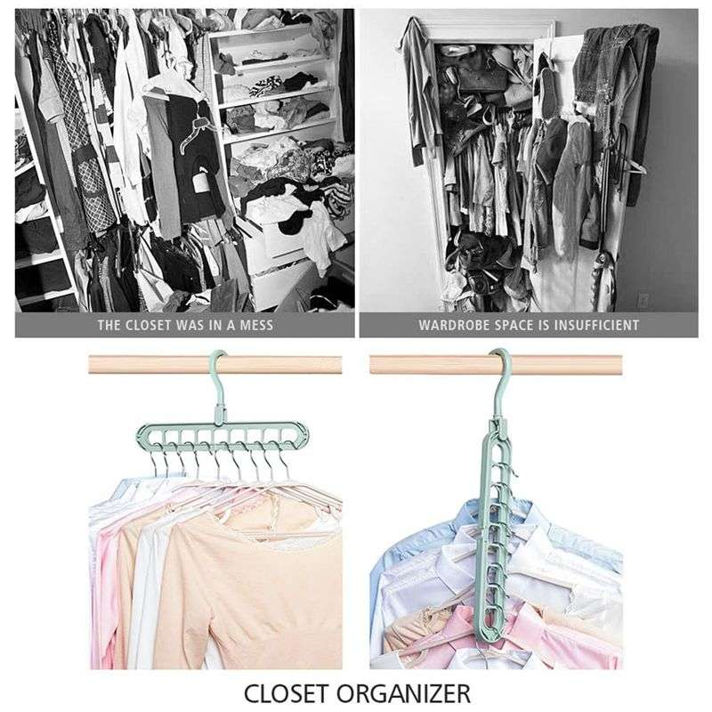 Slide Space Saving Clothes Hanger Organizer - 5 Pack