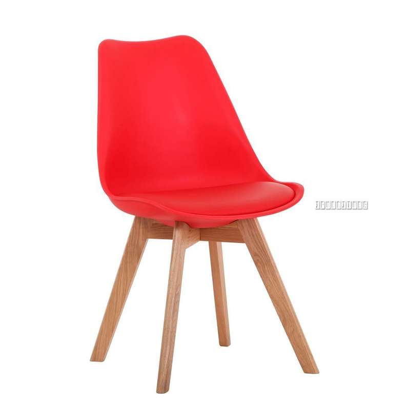 Dining Sets - Rectangular Dining Table with Four Padded Red Chairs