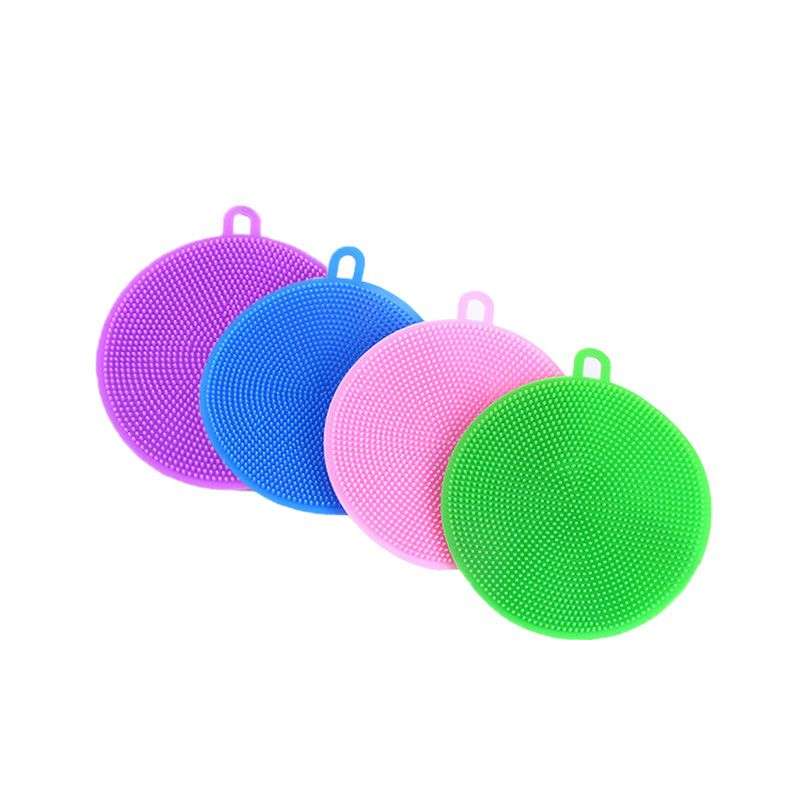 4 Piecd PVC Sponges Multipurpose Kitchen Scrub Brush For Dish Pot