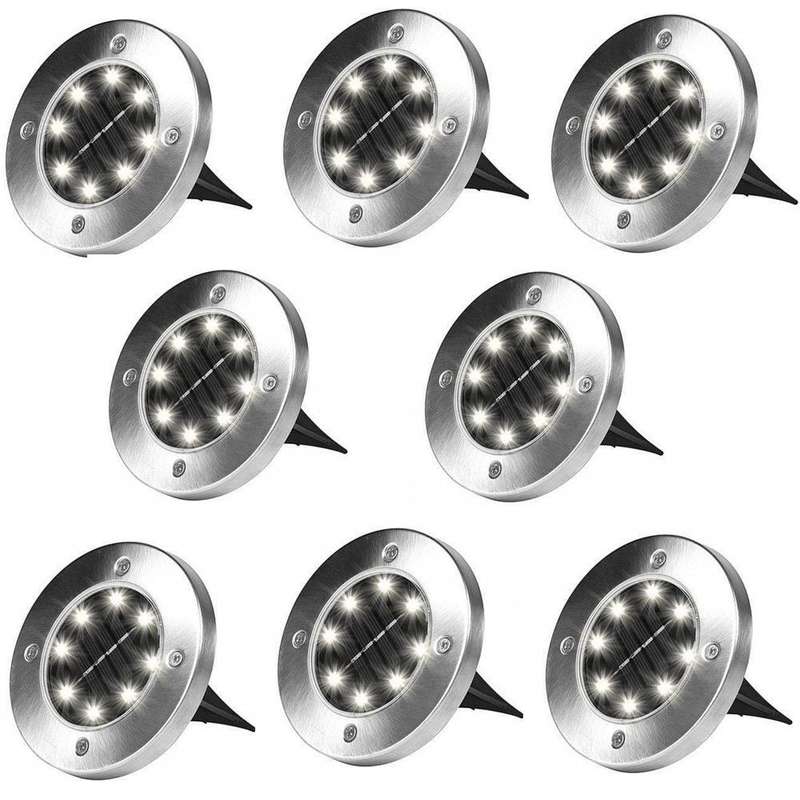 Solar Ground Light Waterproof - Pack Of - 8 Ground Garden Light Spot Light