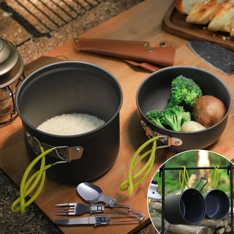 13 pcs Ultra-Light Portable Outdoor  Camping Cookware Stove Cultery Set