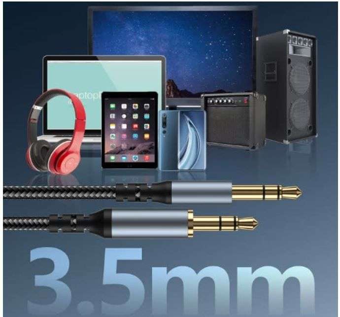 3.5mm Aux Cord (6.6Ft / 2m)  3.5mm Male to Male Au