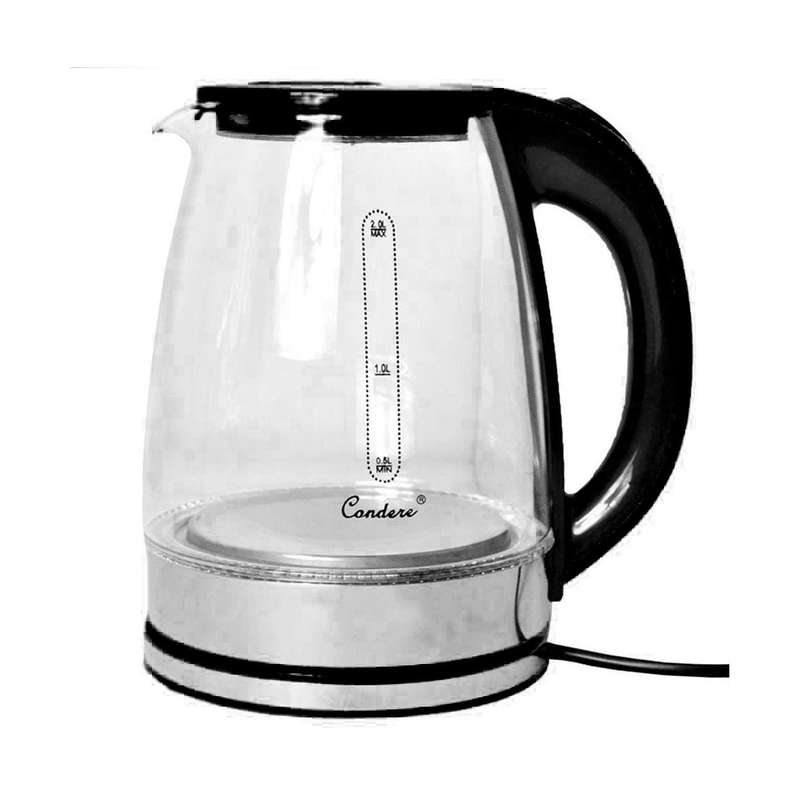 Condere - 2 Litre Cordless Glass Electric Kettle