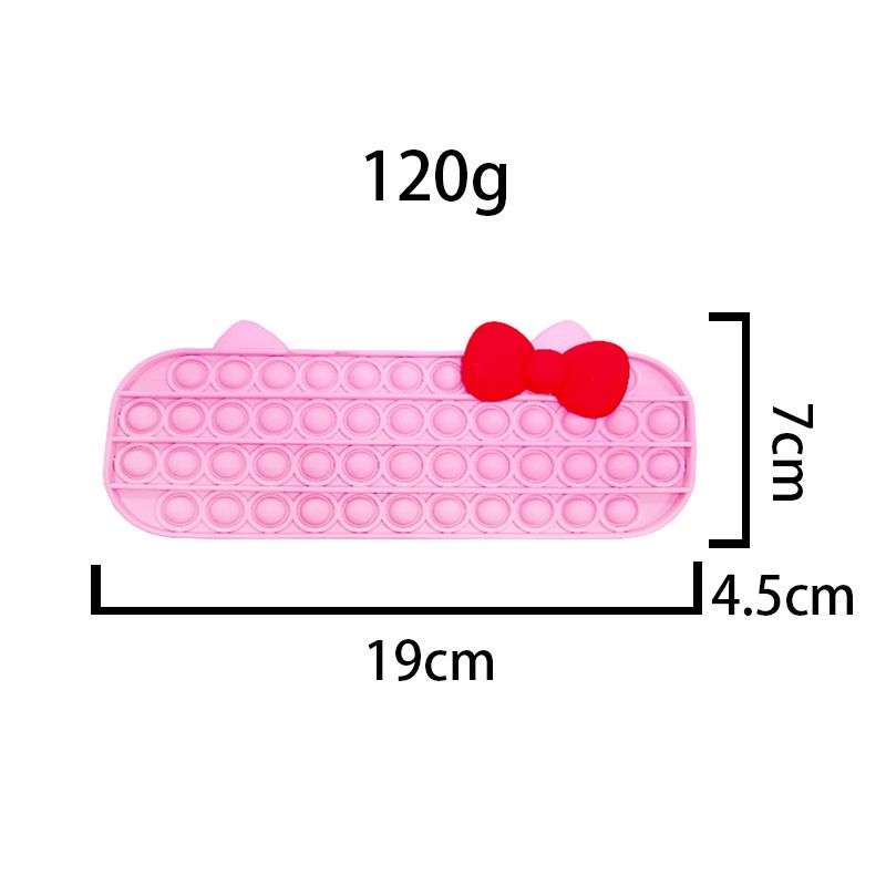 Pencil Case With Zipper Push Pop Bubble Fidget Toy - Black