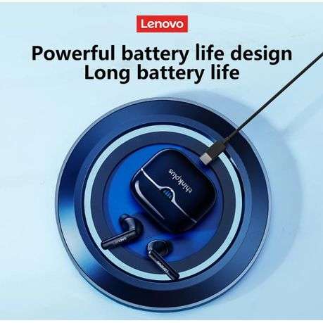 LENOVO - LP15 - LED Display Earbuds With Bluetooth 5.3 Connectivity - Blue
