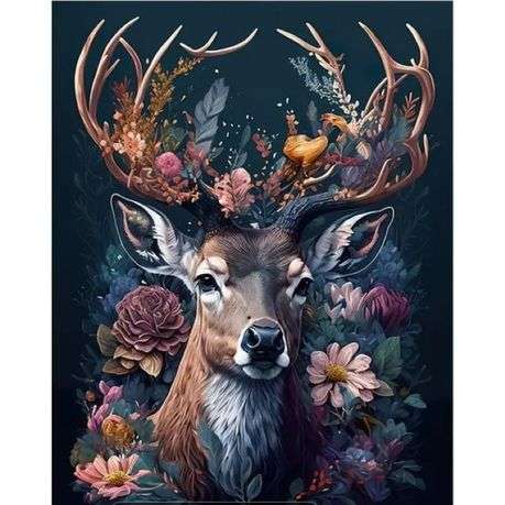 Paint By Numbers 40cmx50cm - Flower Deer