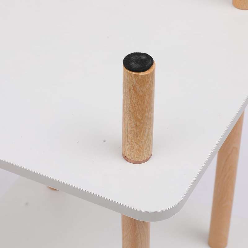 White 2-Tier Square Side Table With Solid Legs