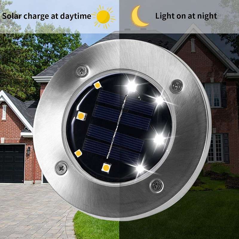 Solar Ground Light Waterproof - Pack Of - 8 Ground Garden Light Spot Light