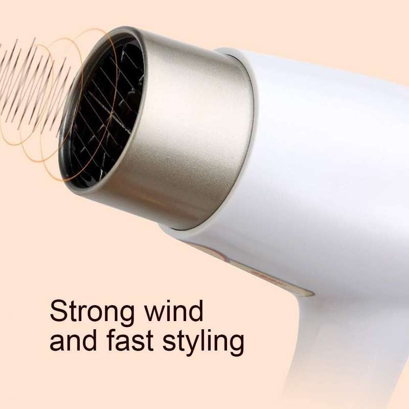 Wall Mount Hair Dryer with Stand Rack Professional Fast Drying-White