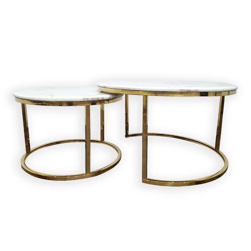 Marble Top Nesting Coffee Tables - 2 Pack