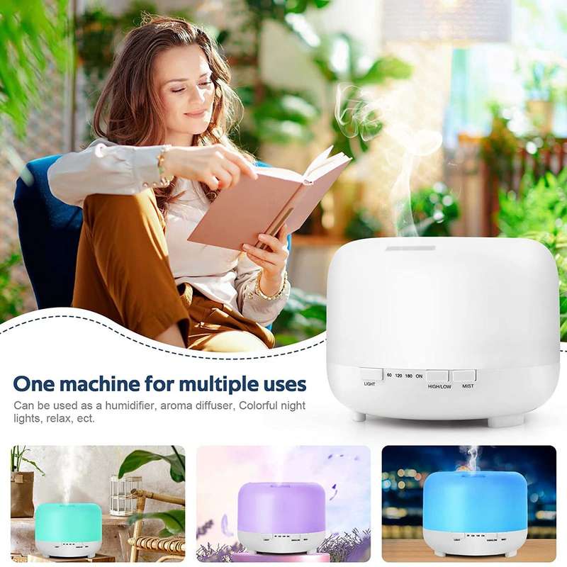 LED 500ML Aroma Diffuser Atomizer Air Humidifier With Remote And Adaptor