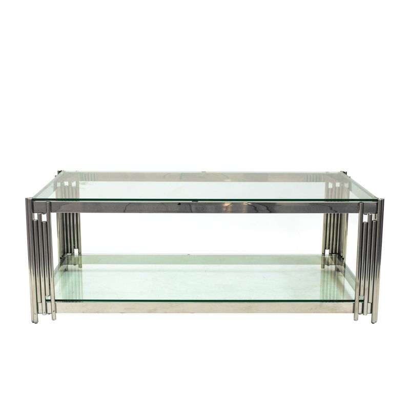 Silver Glass Rectangular Coffee Table