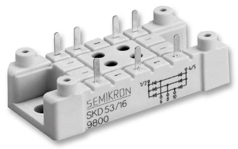Semikron (SKD53/16) Bridge Rectifier, Three Phase, 1.6 kV, 53 A