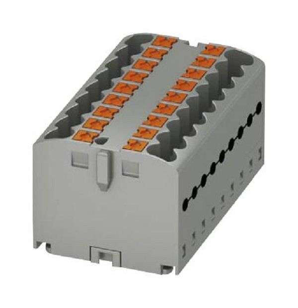Phoenix Contact (PTFIX 18X2,5 GY) Panel Mount Barrier Terminal Block, 24 A