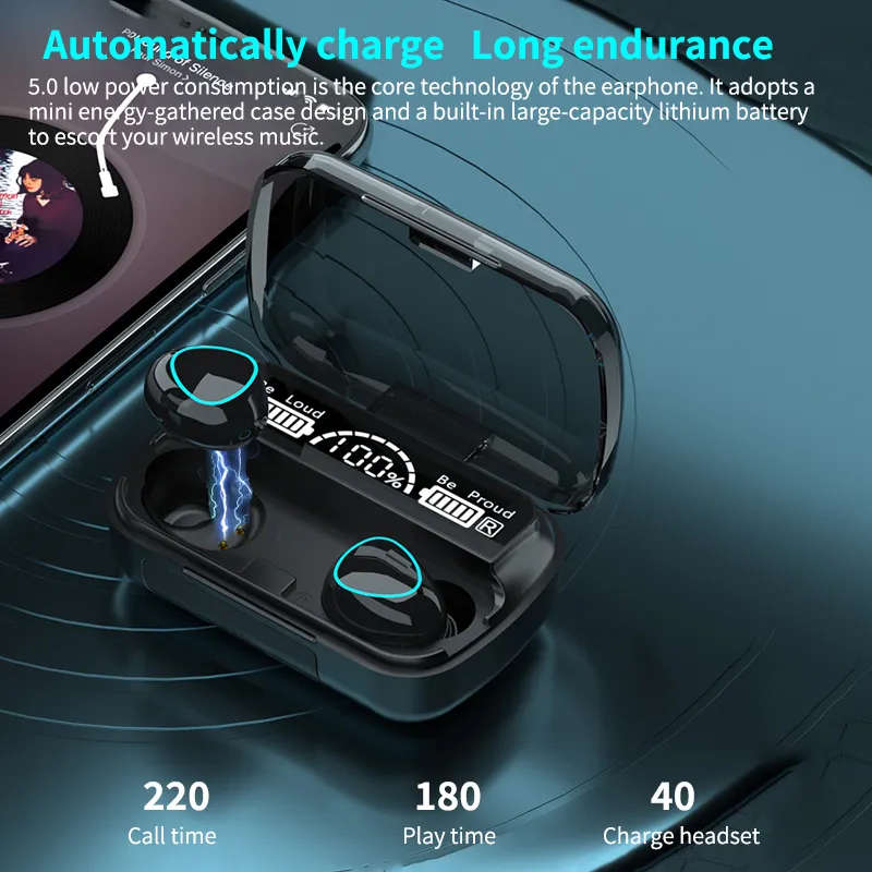 M10 LCD Bluetooh v5.1 Powerbank Headset