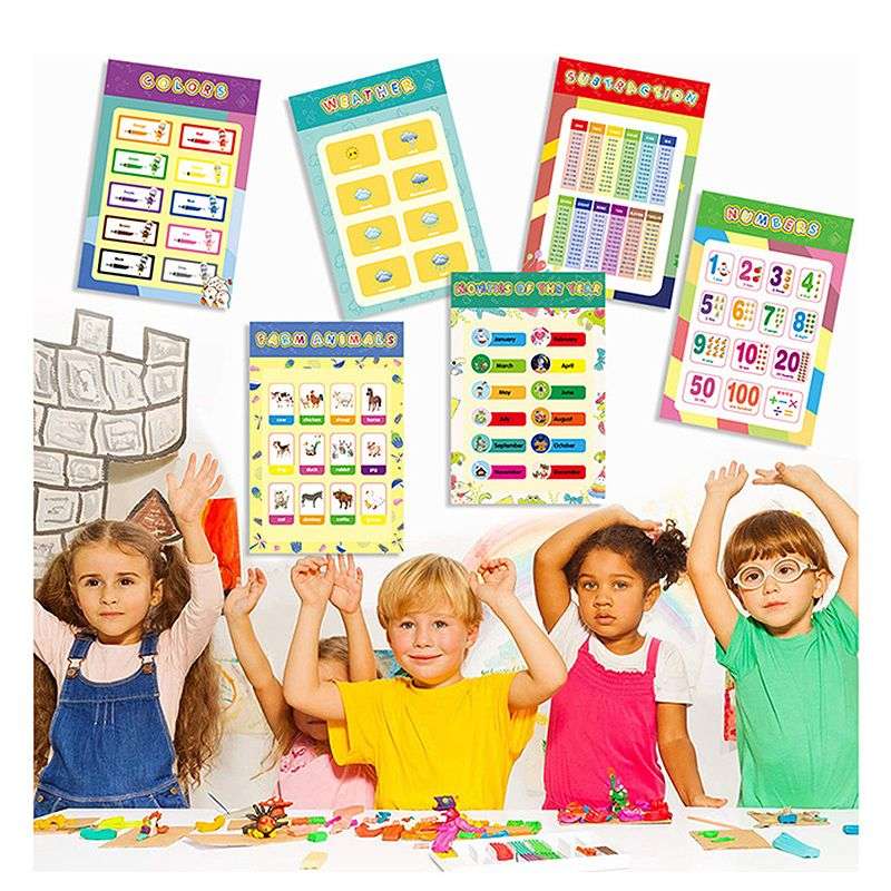 16 Piece Educational Preschool Posters For Kids Classroom Decor