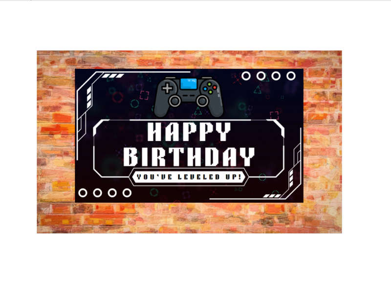Gaming Theme Birthday Banner - PVC Banner