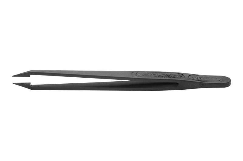 Ideal-Tek (707.CF) Tweezer, ESD, Bent, Flat, PA66, 115 mm
