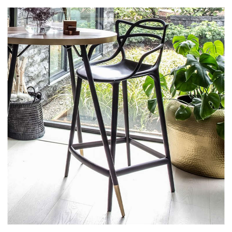 Bar Stool - Plastic - Black - 4 Pack