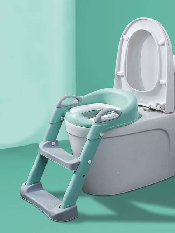 Foldable Children Potty Training  Toilet Seat Ladder Step With Soft  PU Pad
