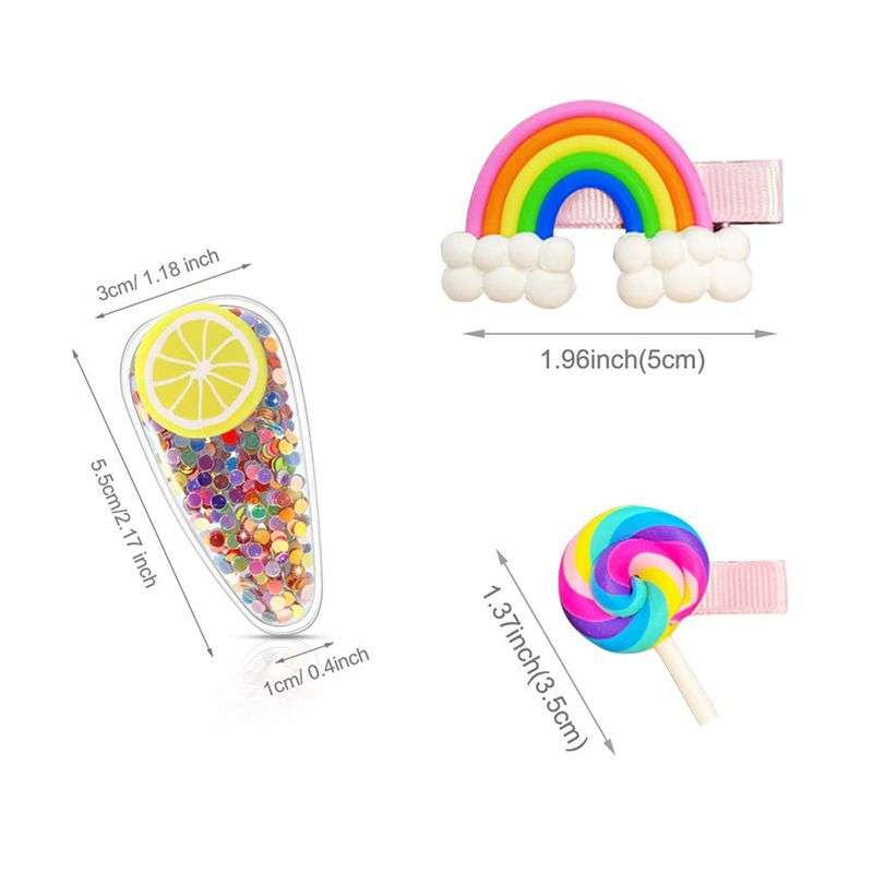 Cute Hair Colorful Clips With Elastic Hair Bands For Baby Girls - Purple