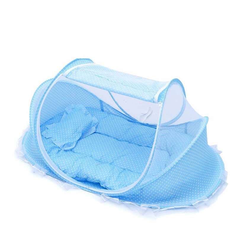 Baby Bed with Mosquito Tent - Blue (DISPLAY MODEL)
