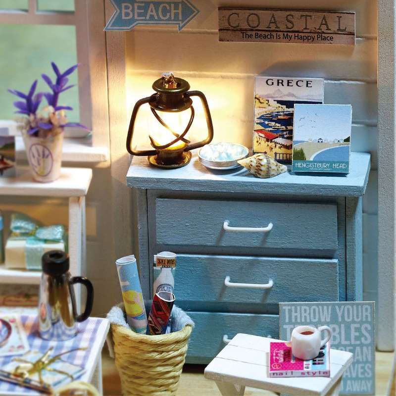 CUTEROOM DIY Miniature House - Fresh Sunshine Light Blue Room