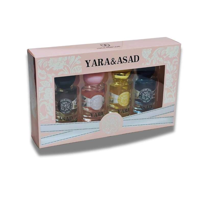 Yara & Asad - Him & Her 4 Perfume Set for Couples + Keyring & Premium Gift Bag COMBO