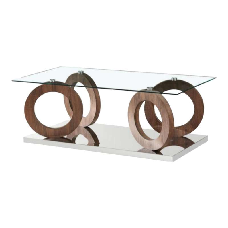 Coffee Tables - Glass Top brown Base