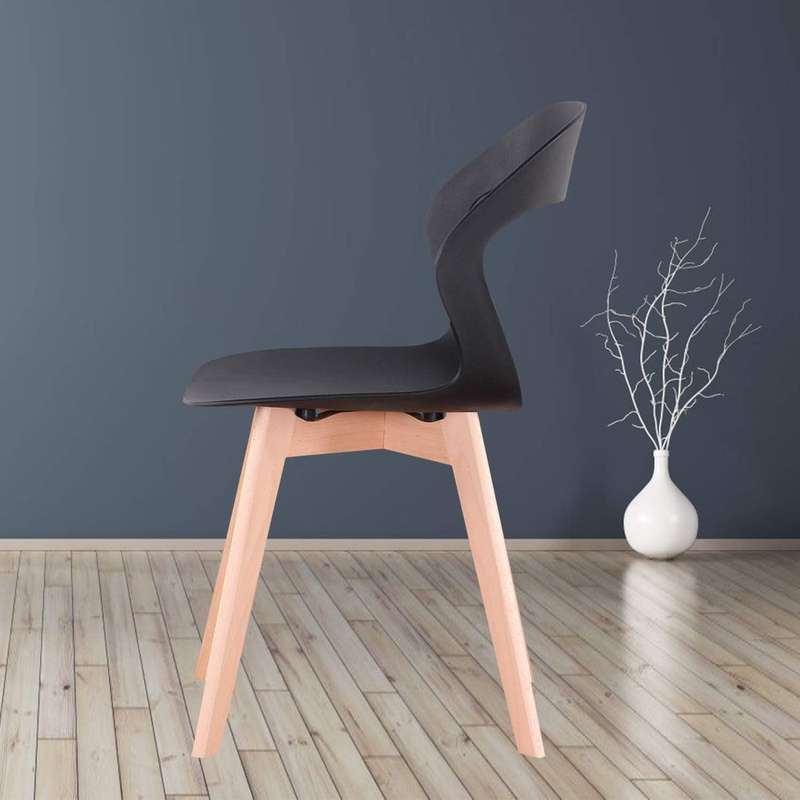 Plastic Kitchen Chair in Black-1 Pack