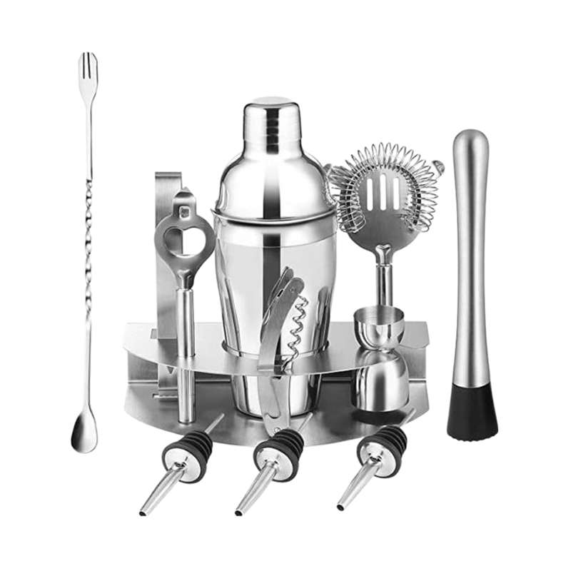 12 Peice Stainless Steel Cocktail Kit with Stand- 12BXG