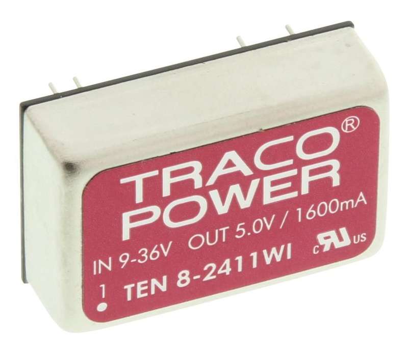 Traco Power (TEN 8-2411WI) Isolated Through Hole DC/DC Converter, 5V, 1.6A