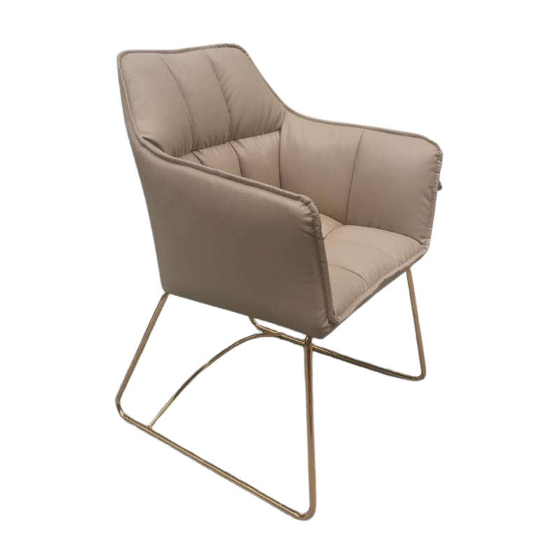 Occasional Pu Leather Chair- - Beige