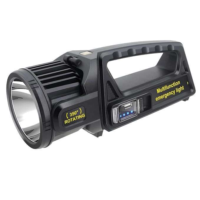 LED Solar Flashlight Searchlight Multi-functional Portable