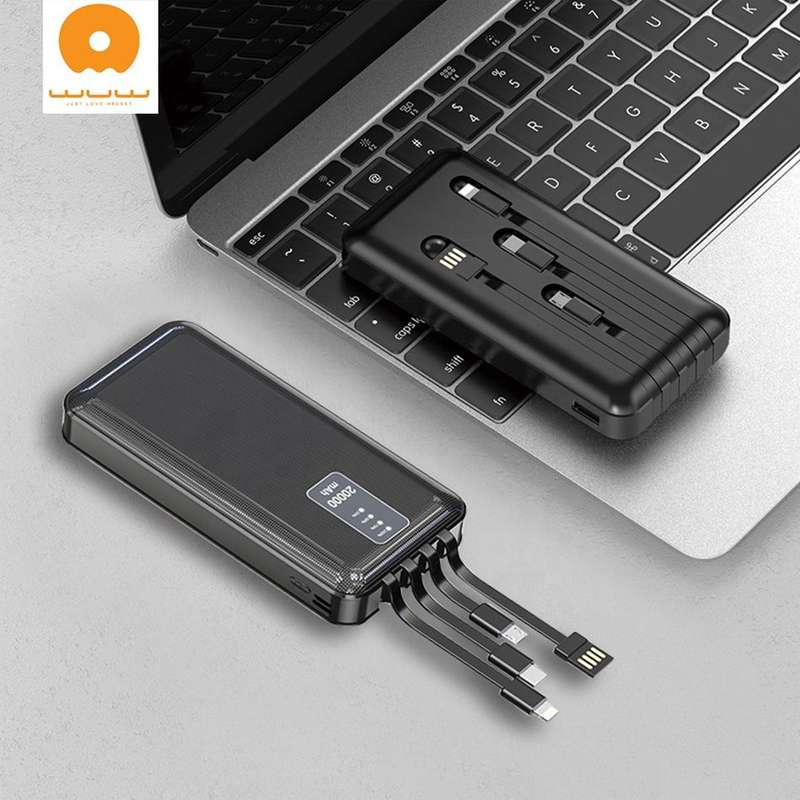20000mAh Power Bank with 4 Charging Cables