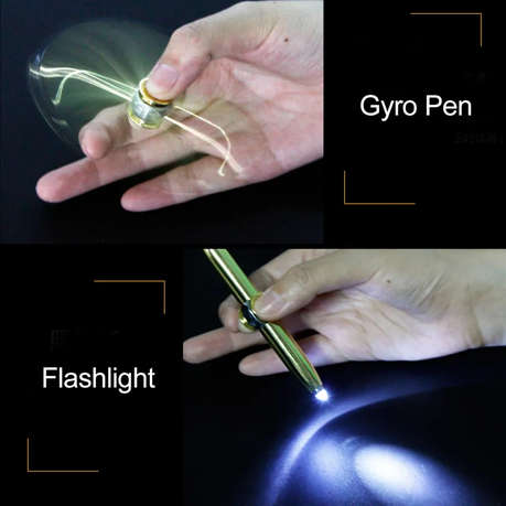 Fidget spinner pen with LED light - Rose gold