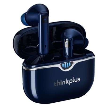 LENOVO - LP15 - LED Display Earbuds With Bluetooth 5.3 Connectivity - Blue