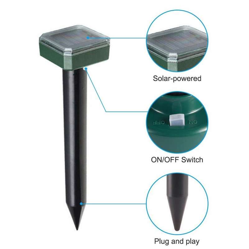 Solar Powered Ultrasonic Animal Control Rodent Repellent and Deterrent