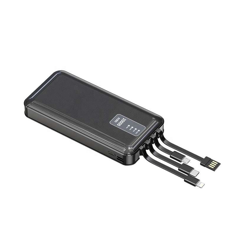 20000mAh Power Bank with 4 Charging Cables