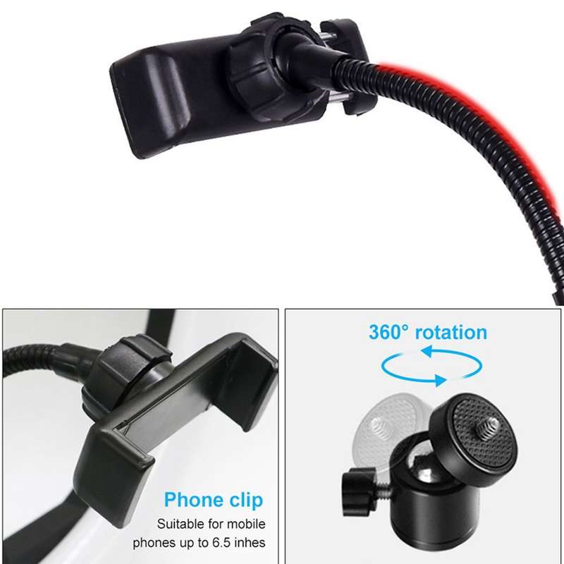 4-inch RGB LED Ring Light with Phone Holder and Tripod