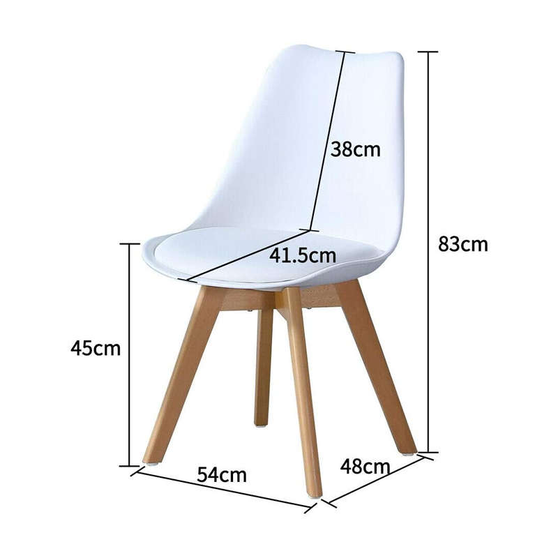 Classy Padded Retro Plastic Dining Chair - White