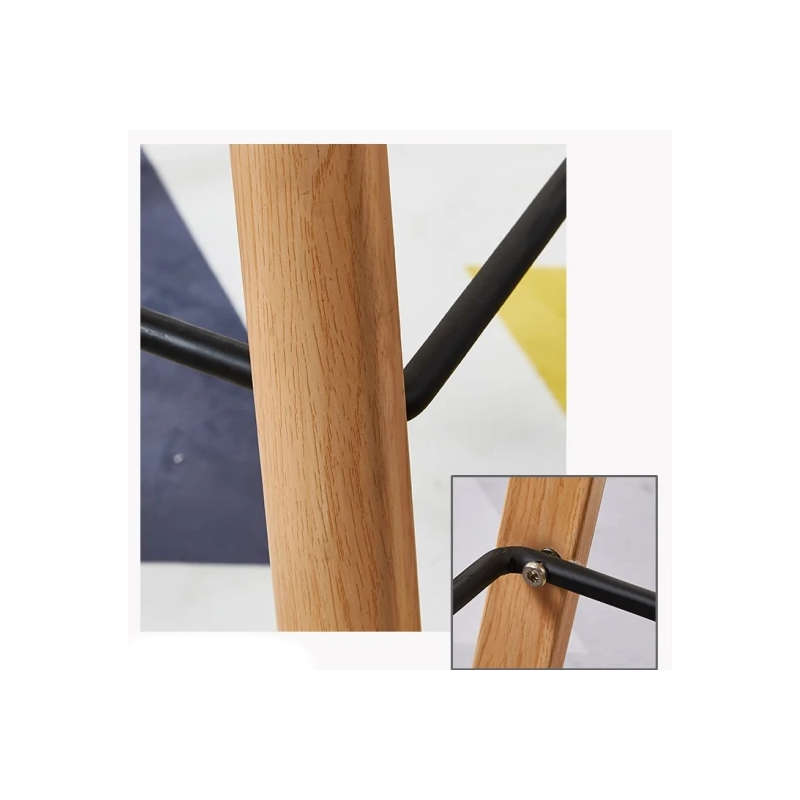 Natural Finish Base Bar Stool - Black