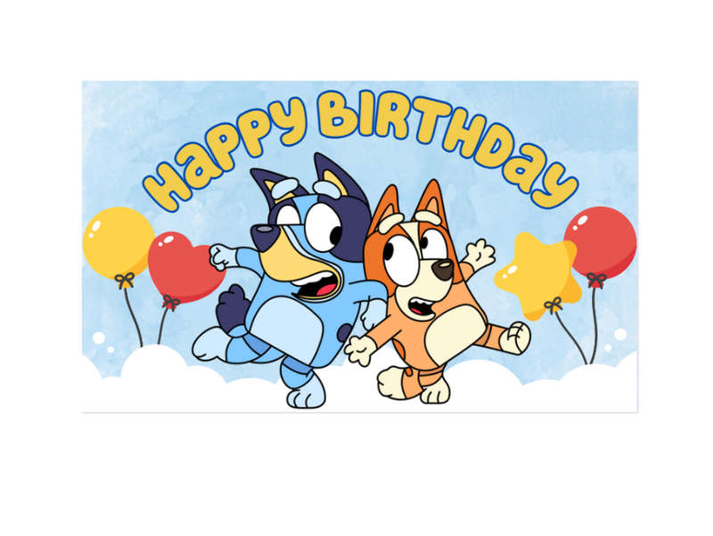 Bluey Happy Birthday Banner