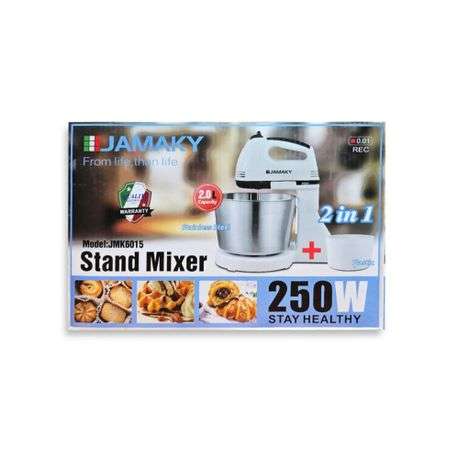 JAMAKY-250W Electric Stand Mixer 2L& 7-Speed With 2 Bowls