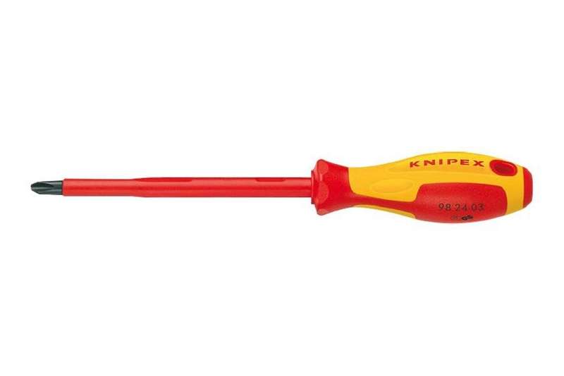 Knipex (98 24 00) Phillips Screwdriver, VDE, #0 Tip, 60mm Blade Length